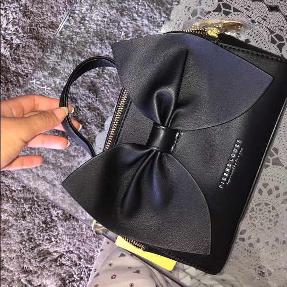 Black Big Bow Small Crossbody Shoulder Bag Handbag - Picture 7 of 11